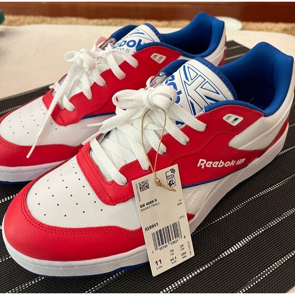 NEW Reebok BB Size 11 4000 II Mens Sneaker Red White Lifestyle Trainers